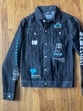 Deep Blue/Black Graphic Brooklyn Cloth Men's Jacket size S